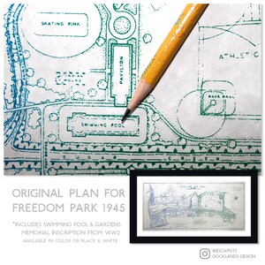 FREEDOM PARK 1945 Silkscreen print Restored from Original Hand Drawn Map image 9
