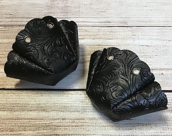 Black Embossed Roller Skate Toe Covers