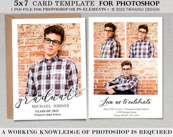 Guys Senior Graduation Announcement Template, Graduation Announcement 2023 For Boy, Card Template, Digital Download, GR20-14