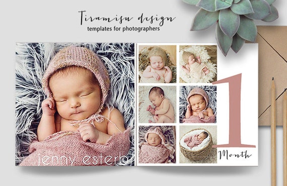 Download Baby Album Photoshop Templatebaby Photo Album Newborn Photo Etsy PSD Mockup Templates