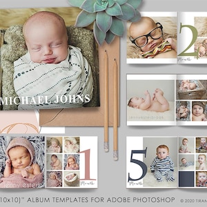 Baby Album Photoshop Vorlage Baby Foto Album Neugeborenen Etsy