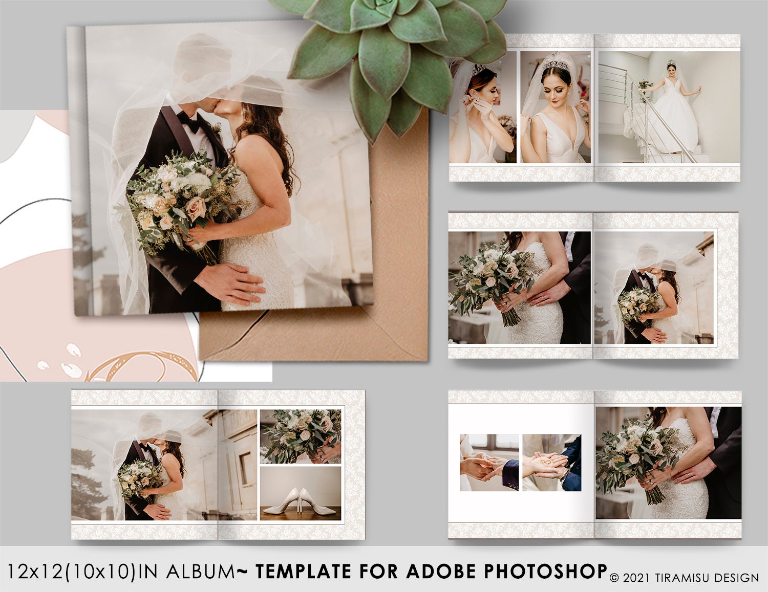 Wedding 2022 Photo Album PSD Photoshop Template, Wedding Photo