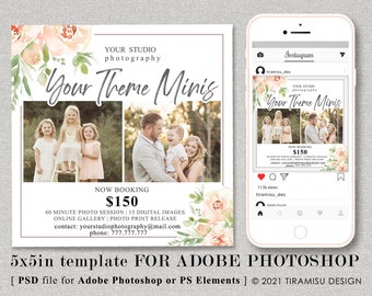 Mini Session Template, Mini Session Template Photoshop, Instagram Template, Photo Marketing Board, Photography Marketing Template, MS2173