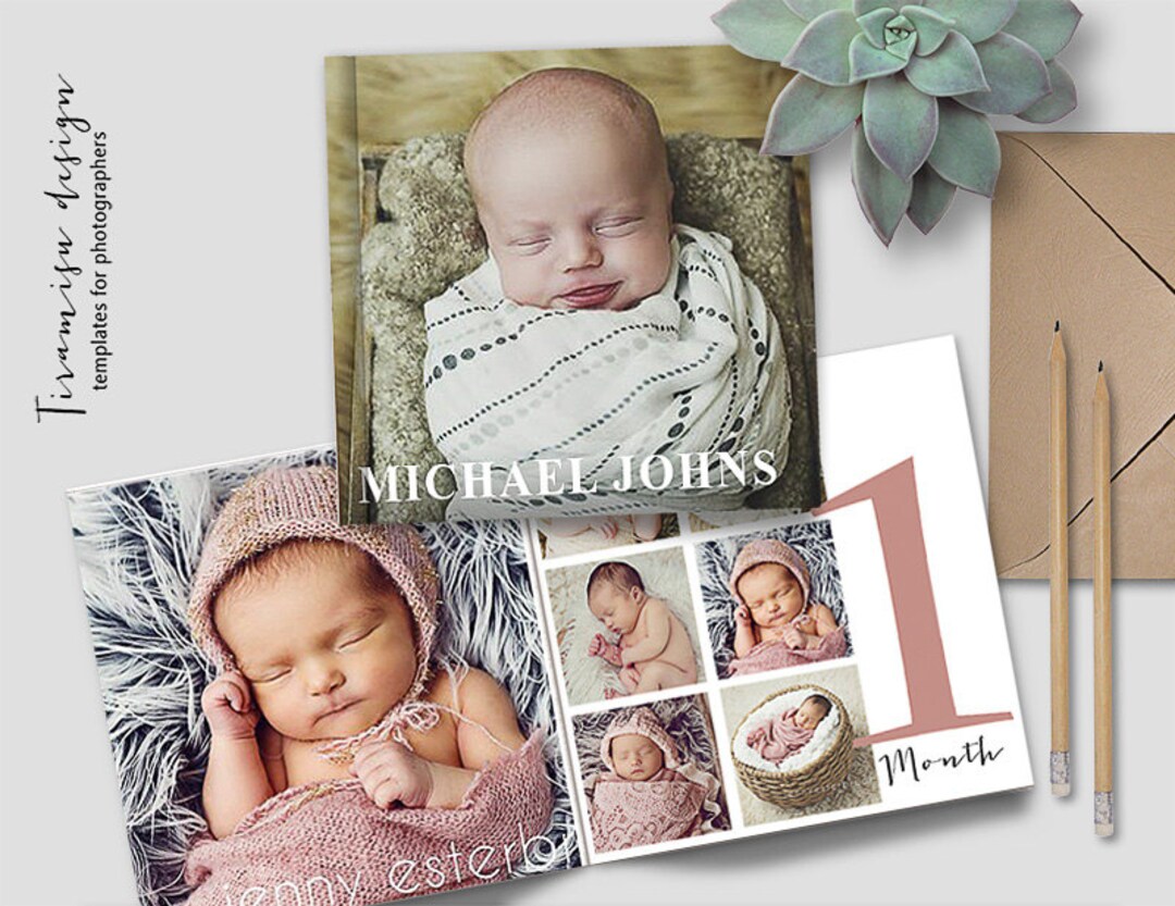 Baby Photo Album PSD Template for DIY Printable Photo