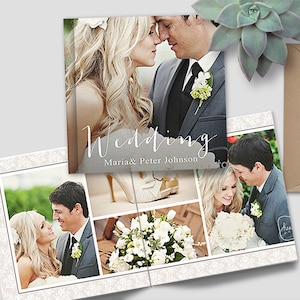 Wedding 2024 Album Printable PSD Photoshop Templates,Classic  Wedding Photo Album, Printable Rustic Wedding Photo Book