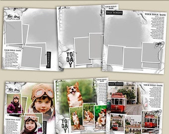 Photo Album PSD Templates, Family Photobook Template for Photoshop, Baby Photo Album Template, 12x12in, 10x10in, ED1