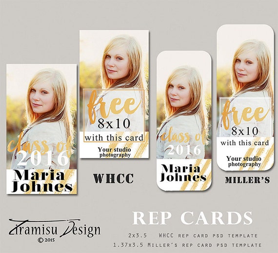 Senior Rep Card Adobe Photoshop Template Millers and WHCC | Etsy
