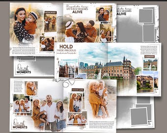 Photo Album Templates: PSD files for Photoshop | Family, Baby, Wedding, Printable Photo Book | 12x12in, 10x10in | PBP2