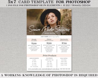 Senior Marketing Board, Senior Session Marketing Template, Senior Session Price Guide , Photography Price List Template , sen_gr19-20