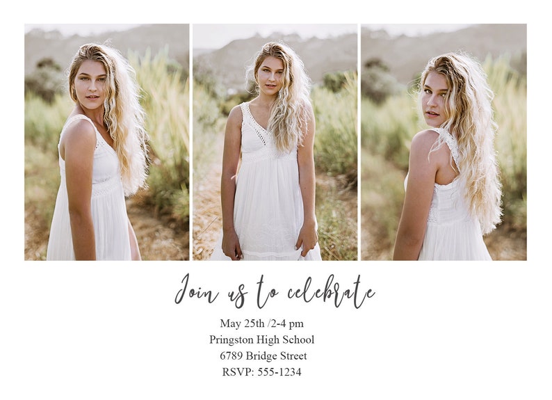 Senior Graduation Announcement Template Photoshop Card Template Photography Template sku grad19-9 Graduation Invitation Template