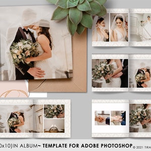Wedding 2022 Photo Album PSD Photoshop Template, Wedding Photo Book Photoshop Template, Printable Photo Album, 12x12in, 10x10in, WA71