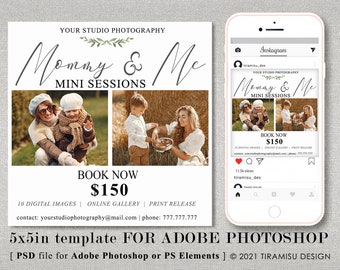 Mommy and Me Mini Photo Session Template, Instagram Template, Mother's Day Photo Session Template, Photography Marketing Template, MOM2131