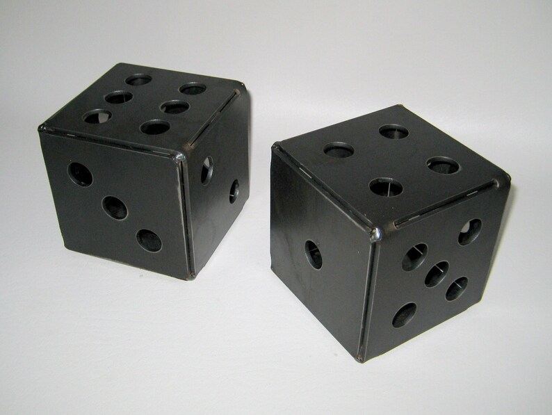 Dice Pen Holder Welded Handmade Metal Desk Decoration Plasma Etsy