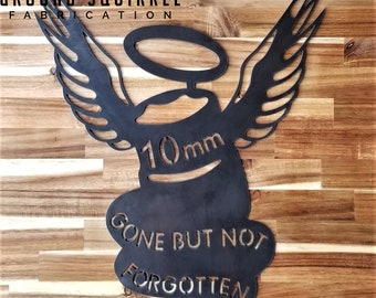 10 mm Gone but not Forgotten - Sign, Metal, Wall Decor, Decoration, Mechanic, Garage, Shop