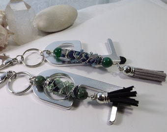 Versatile No-Touch Door Opener: Handcrafted Artisan Bead, Decorative Key Chain, and Bottle Opener – A Unique Stocking Stuffer Gift for Her