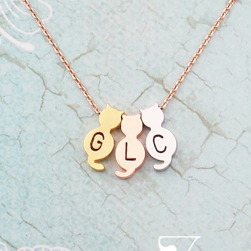 Choose Silver Gold or Rose Gold Cat Necklace Pendant. Etsy UK
