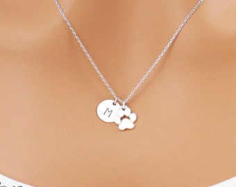 Personalisierte Halskette mit Pfotenabdruck. Wählen Sie Silber oder Gold oder Roségold zierliche Halskette mit Pfotenabdruck. Hunde Halskette. Haustier Erinnerung Geschenk