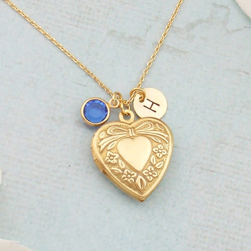 Personalized Rose Gold and Pink Pearl Heart Locket Necklace. Etsy