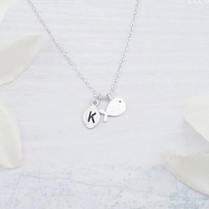 Personalized silver or gold fish, whale necklace. Dainty gold fish. Elegant silver fish necklace.