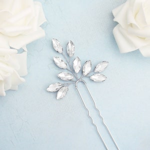 Choose silver, gold or rose gold clear crystal bridal hairpins. Elegant wedding hair clips. Bridesmaid, bride hair pin, U pin