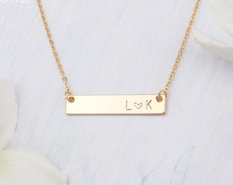 Choose rose gold, silver or gold bar necklace, personalized Inspirational necklace. Rose gold engraved bar necklace. Silver bar necklace