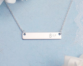 Personalized bar necklace, rose gold, silver or gold. Inspirational necklace. Initial necklace, engraved bar necklace, girlfriend gift
