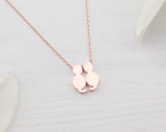 Choose silver, gold or rose gold cat necklace pendant. Dainty cat necklace. Rose gold cat necklace. Silver cat necklace. Cat lover gift idea