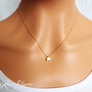 Choose silver, gold or rose gold star necklace pendant. Tiny star necklace. Dainty gold star necklace. Dainty silver star necklace