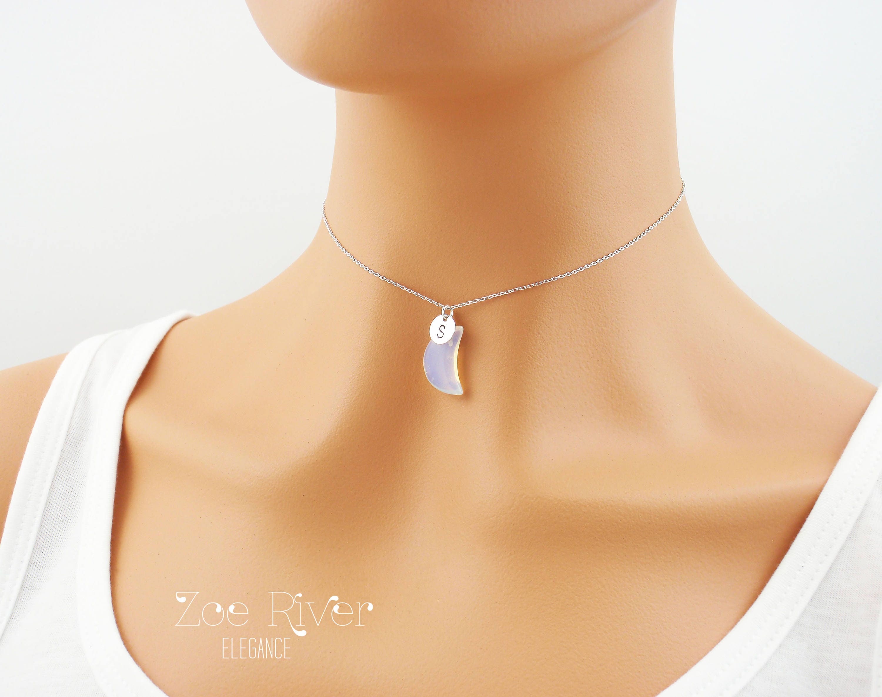 Choose Rose Gold or Silver or Gold Moonstone Moon Opal Etsy