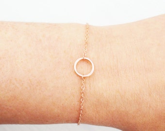 Silver, rose gold or gold Eternity or Good Karma bracelet. Dainty rose gold bracelet. Circle, small, elegant, meaningful bracelet