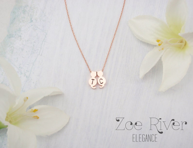 Choose Silver Gold or Rose Gold Cat Necklace Pendant. Etsy