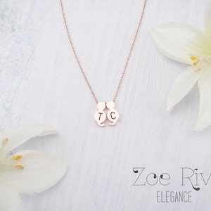 Choose silver, gold or rose gold cat necklace pendant. Personalized cat monogram initial necklace. Elegant and dainty cat necklace image 3