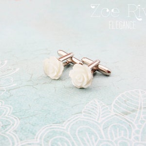 Örhängen med vita snäckskalsrosor och pärlemor. Nickelfria eleganta vita snidade snäckskalsblommor, 925 sterlingsilver, titan, stål bild 8