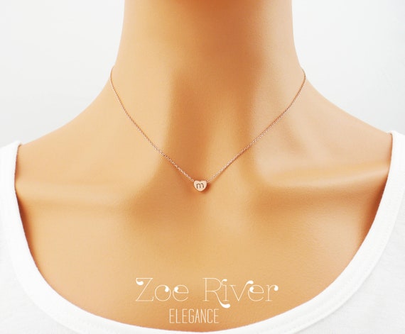 Monogram rose gold necklaces outlet