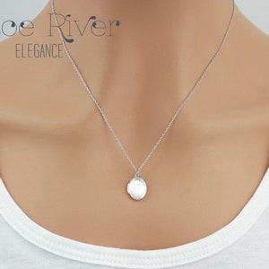 Personalized tiny locket, choose silver, gold or rose gold locket, initial and pearl, small, dainty, elegant