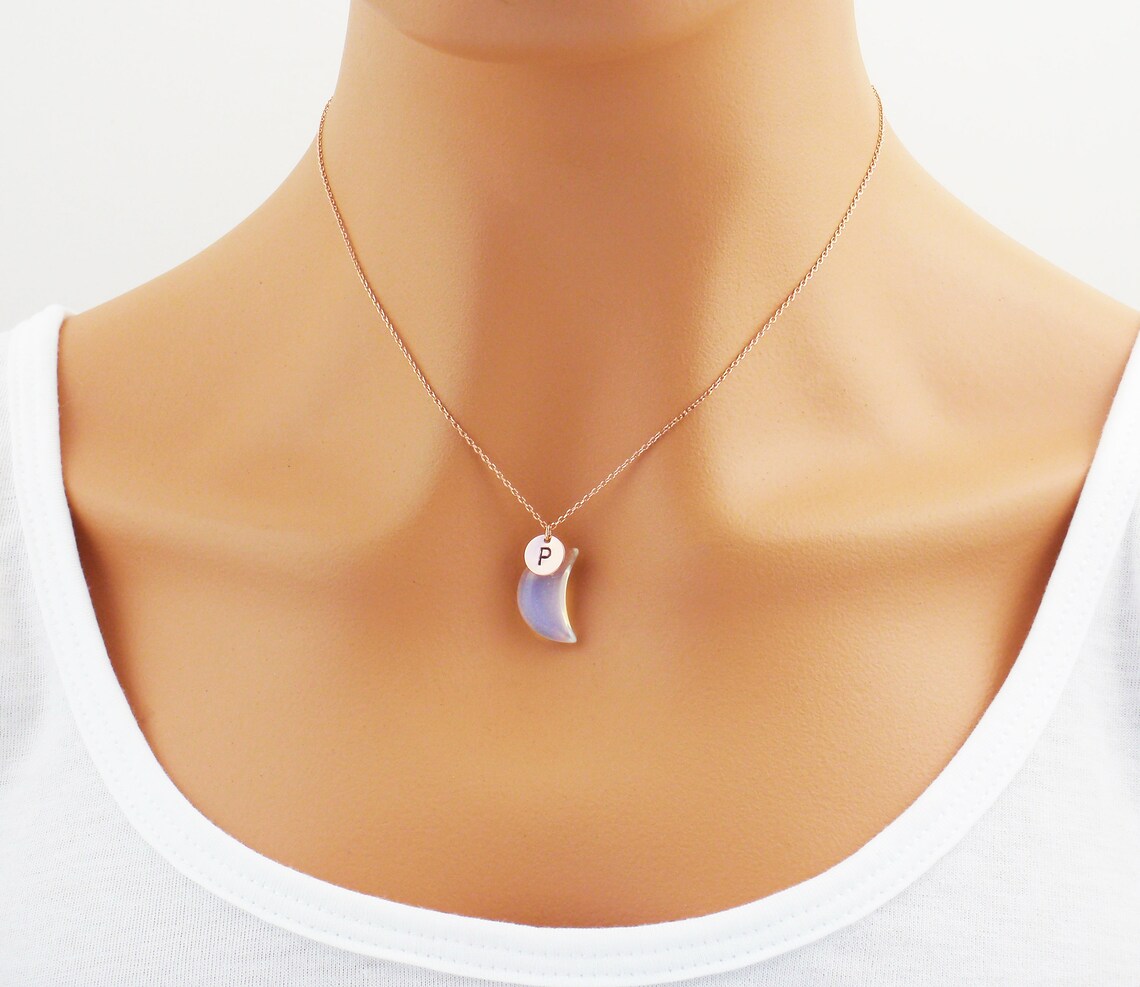 Choose Rose Gold or Silver or Gold Moonstone Moon Opal Etsy