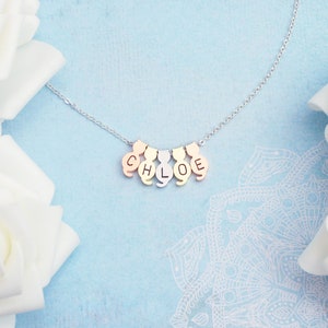 Choose silver, gold or rose gold cat necklace pendant. Personalized cat monogram initial necklace. Elegant and dainty cat necklace image 2