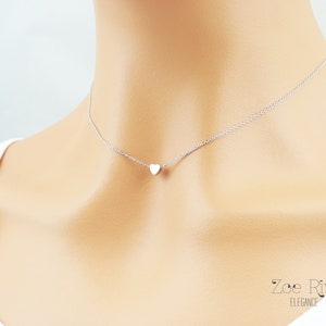 Choose rose gold, silver or gold heart choker. Tiny rose gold choker necklace. Elegant and dainty choker necklace