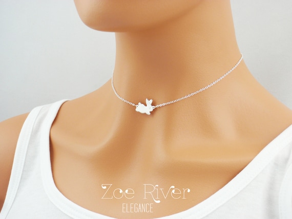 Silver Gold or Rose Gold Bunny Rabbit Choker Necklace Personalized Initial Dainty Rabbit Choker Necklace Elegant and so Cute Etsy UK