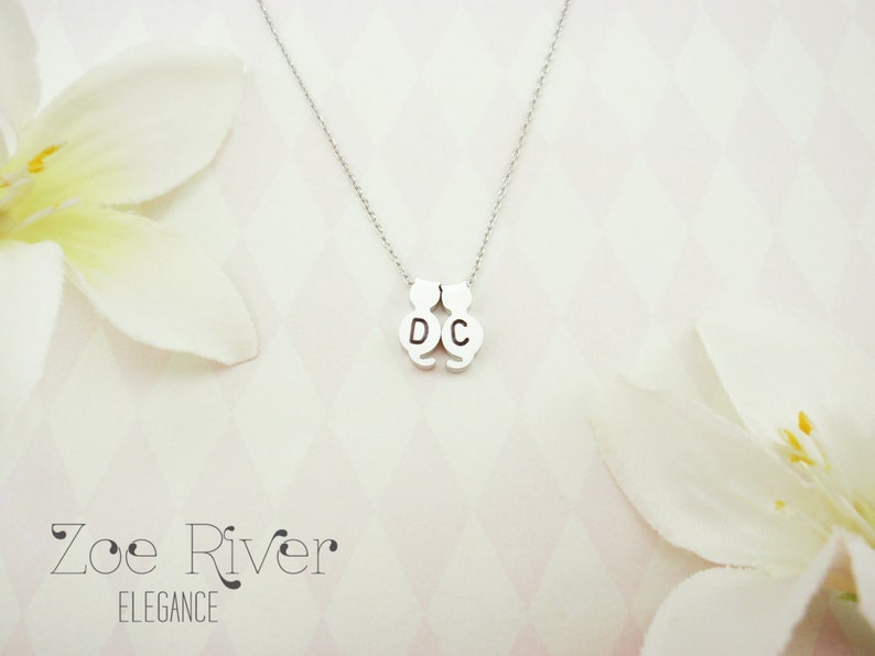 Choose Silver Gold or Rose Gold Cat Necklace Pendant. Etsy