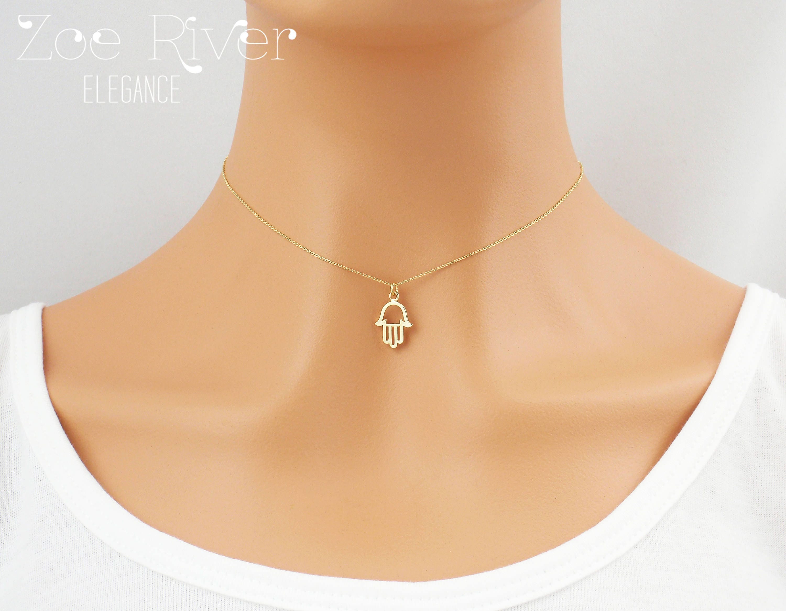 Choose Silver or Gold Hamsa Choker 