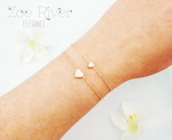 Bracelets coeur mère fille. Choisissez l'or rose, l'argent ou l'or