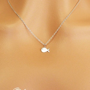 Choose gold or silver whale or fish necklace. Dainty gold fish. Elegant silver fish necklace.
