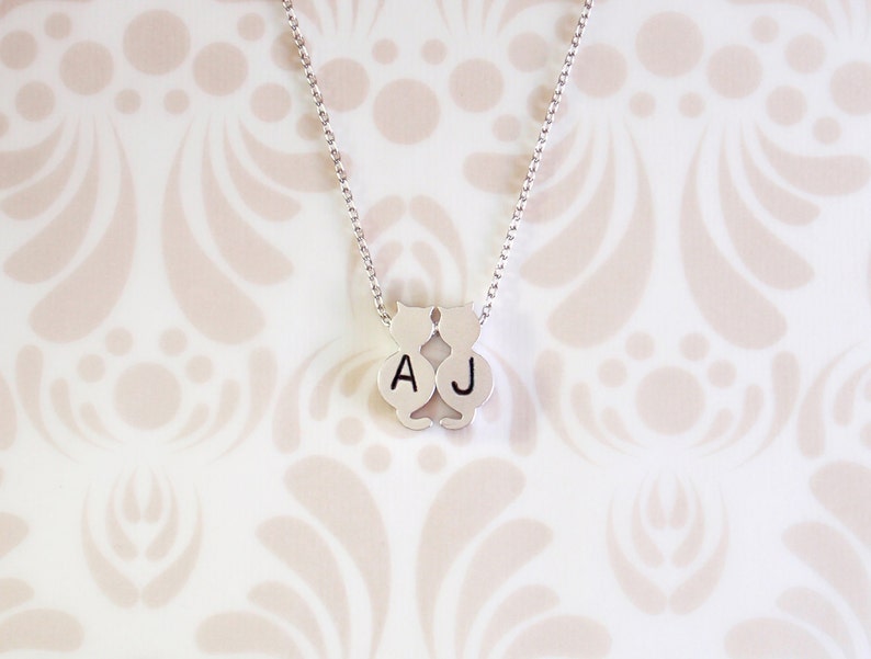 Choose Silver Gold or Rose Gold Cat Necklace Pendant. Etsy