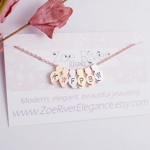 Choose silver, gold or rose gold cat necklace pendant. Personalized cat monogram initial necklace. Elegant and dainty cat necklace image 4