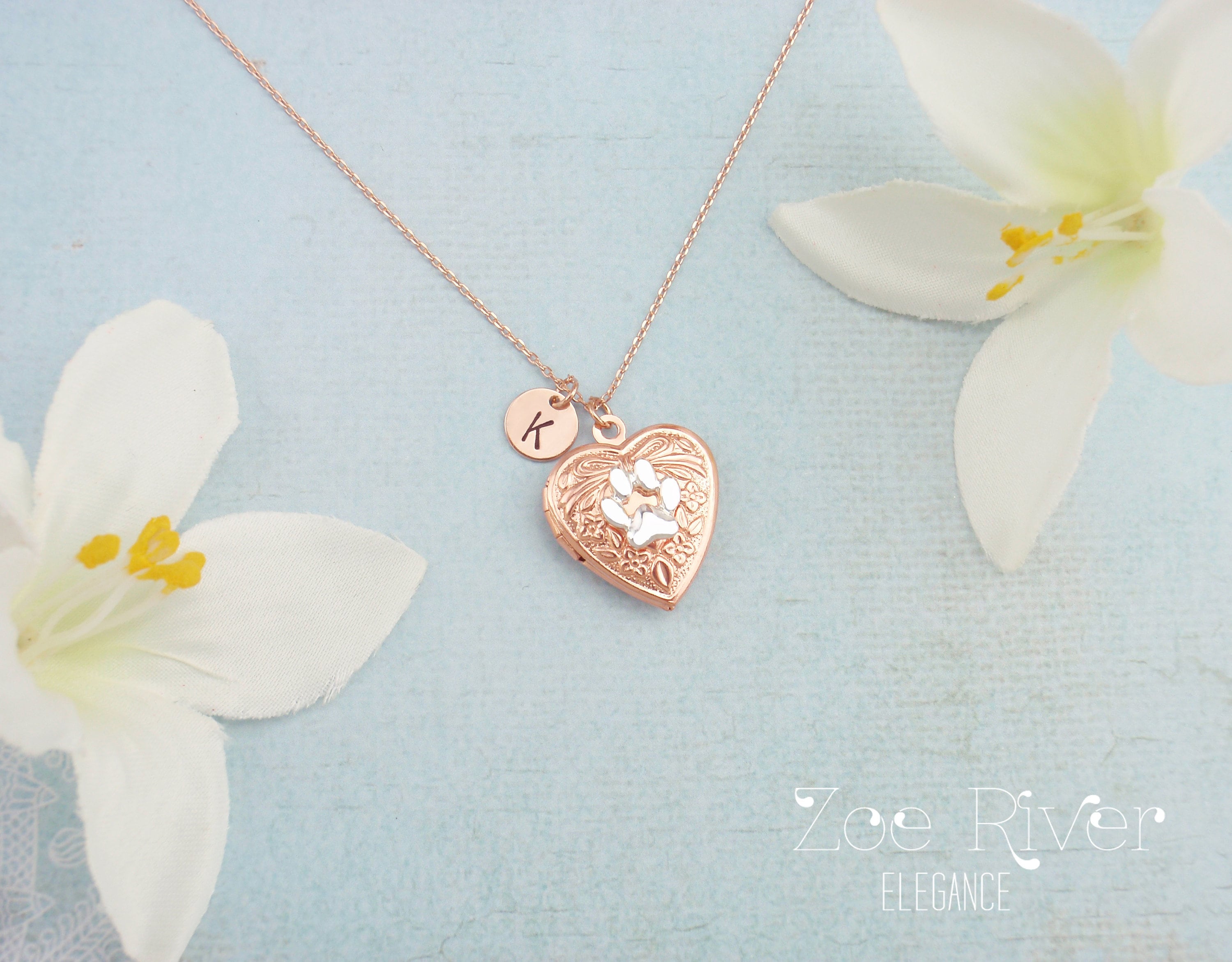 paw print locket necklace