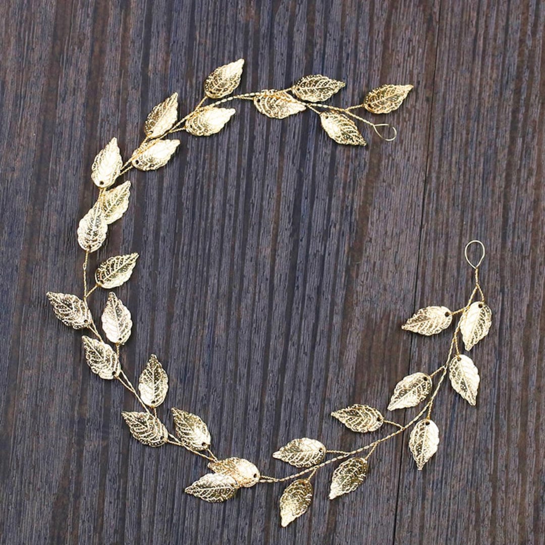 Choose Silver, Gold or Rose Gold Leaf Hair Vine Wreath. Elegant Leaf ...