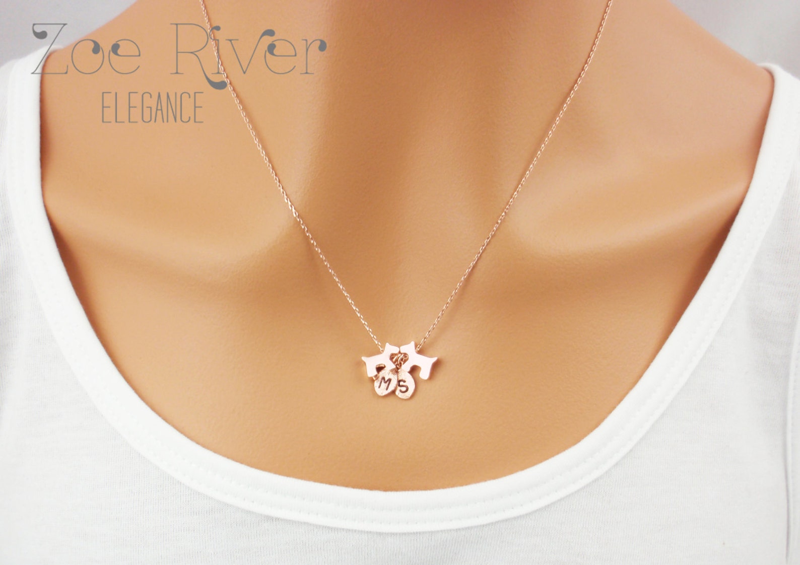 Personalized Dog Necklace in Rose Gold or Silver. Rose Gold or Etsy