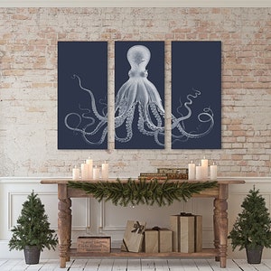 Octopus Triptych The Classic Navy Blue Octopus image 8