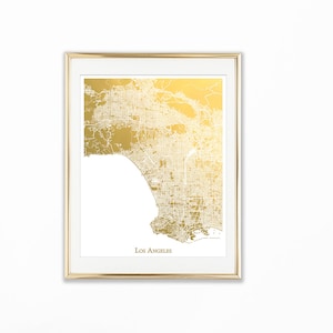 Los Angeles Map Print, Gold Foil Map™,  Gold Foil Print, Gold Map of Los Angeles, Great Travel Souvenir, Graduate Gift or Honeymoon Memento